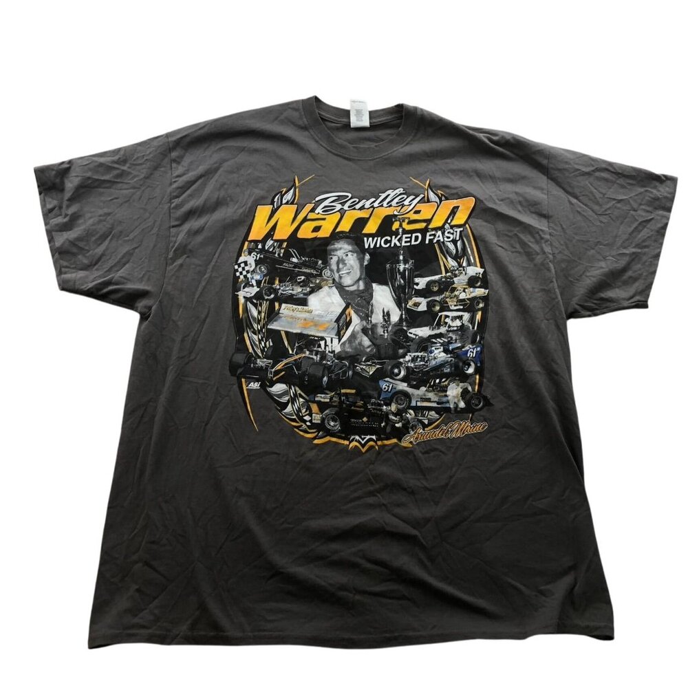 Gildan Mens T-Shirt Size 2XL Bentley Warren Racing Graphic Tee Ultra Cotton Y2K